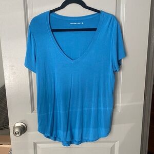 Abercrombie & Fitch Vibrant Blue V-Neck Tee